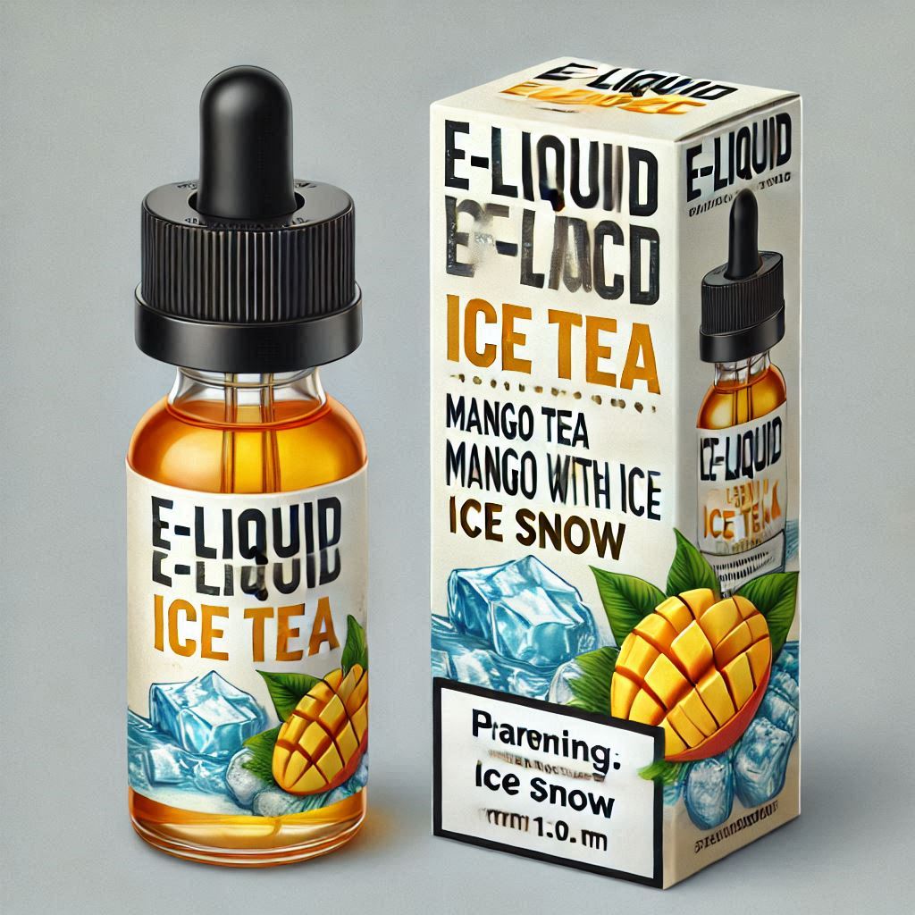 e-liquide  ice thé mangue avec glace neige