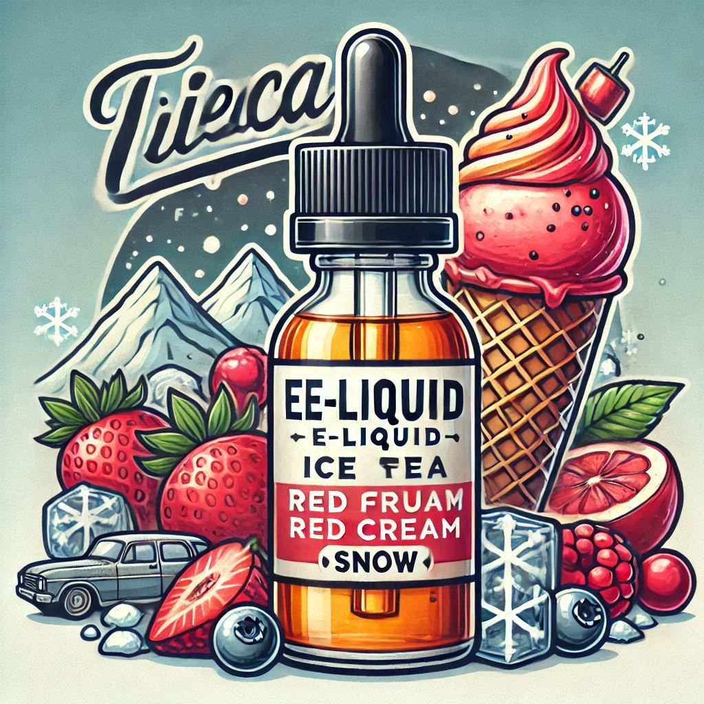 e-liquide  ice thé fruits rouges avec glace neige