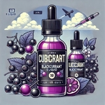 étiquette pour flacon e-liquide saveur cassis