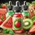 e-liquide SUAVE avec de la fraise, de la pastèque juteuse et du kiwi en rondelle