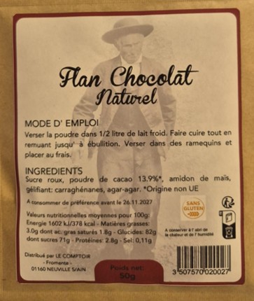 Flan chocolat naturel