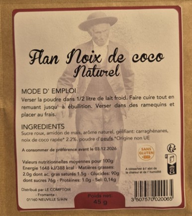 Flan noix de coco naturel