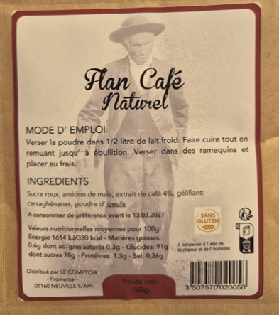 Flan café naturel