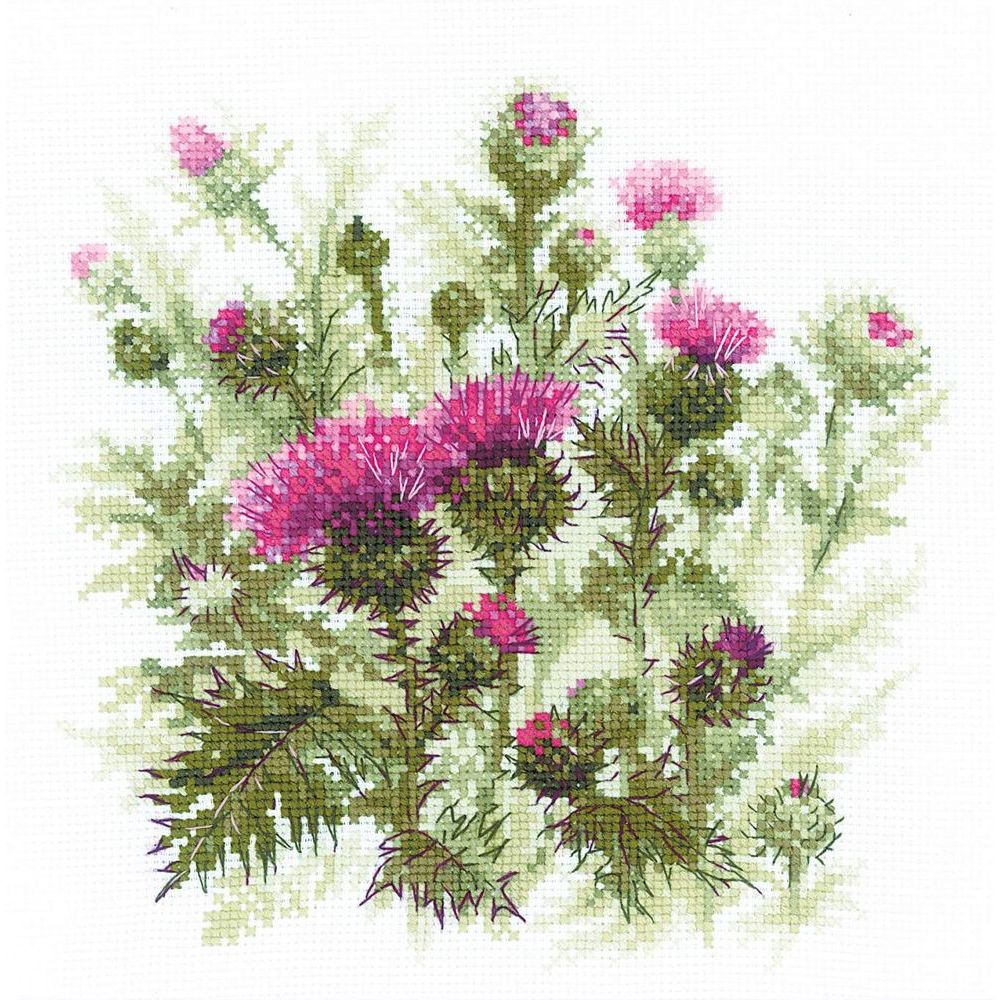 Bouquet de fleurs de chardon 1852 Riolis