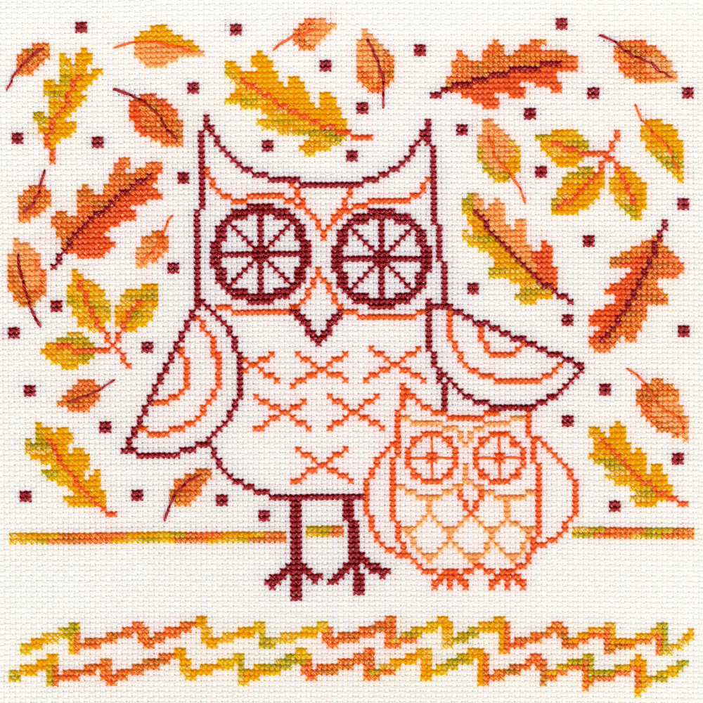 Autumn owl - Bothy Threads XDJ1 - Kit broderie point de croix en vente sur www.la-brodeuse.com