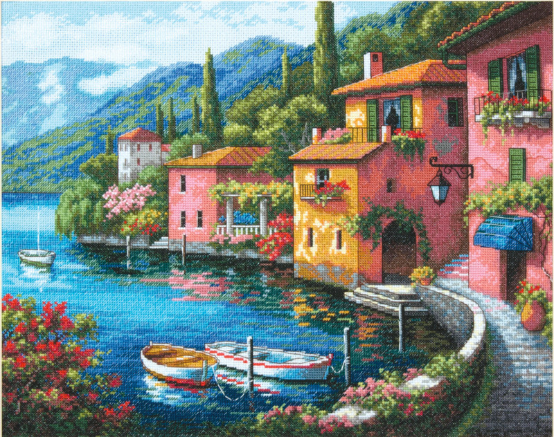 Lakeside village (sans cadre) - Dimensions 70-35285 - Kit broderie point de croix en vente sur www.la-brodeuse.com