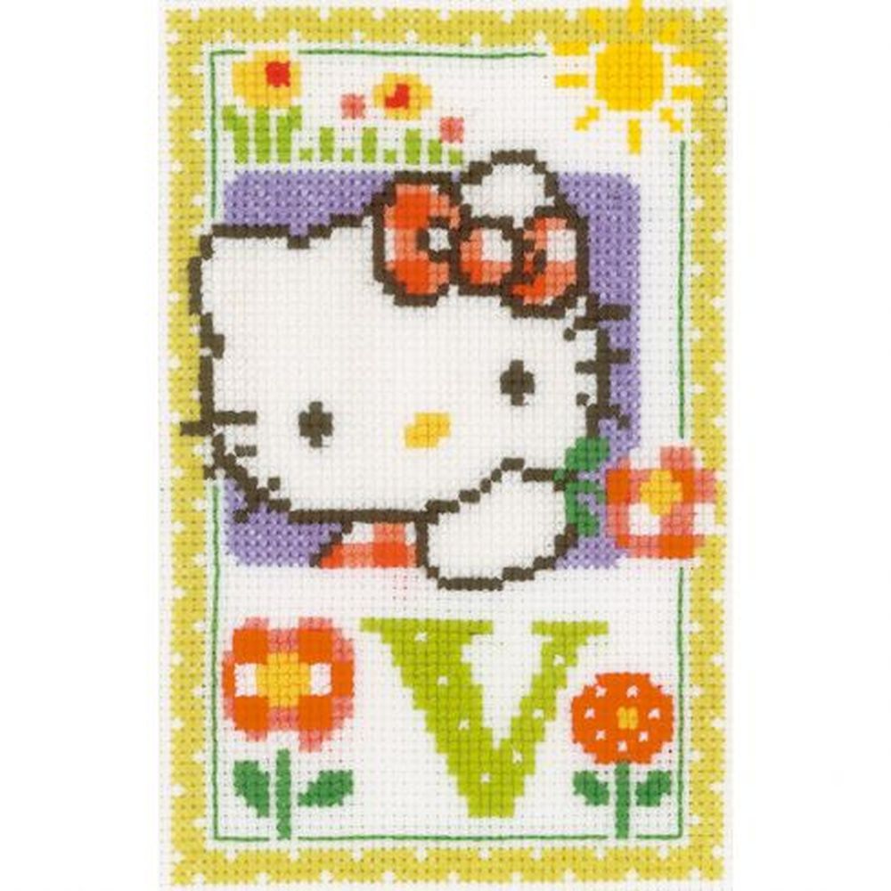 Hello Kitty  Lettre V  0149595  Vervaco