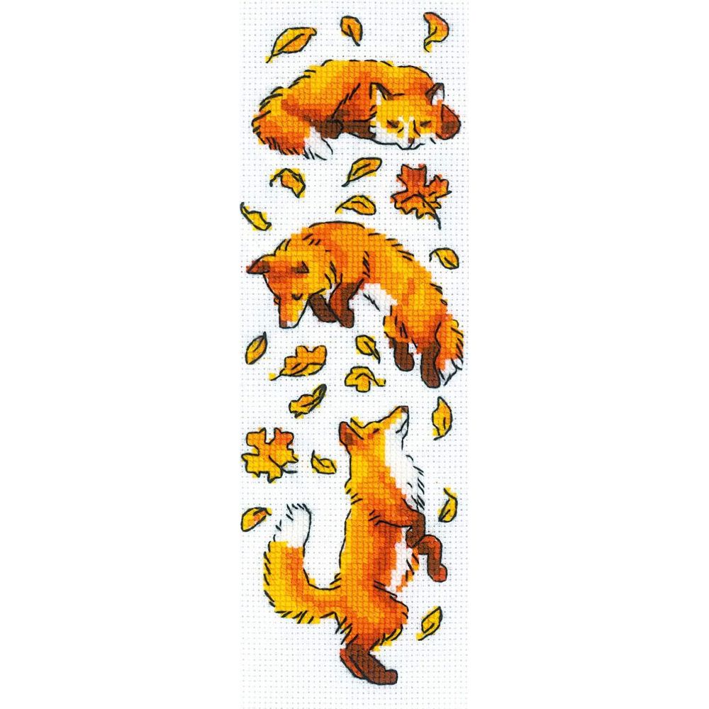 Riolis 1879 - renard dans les feuilles - kit point de croix -