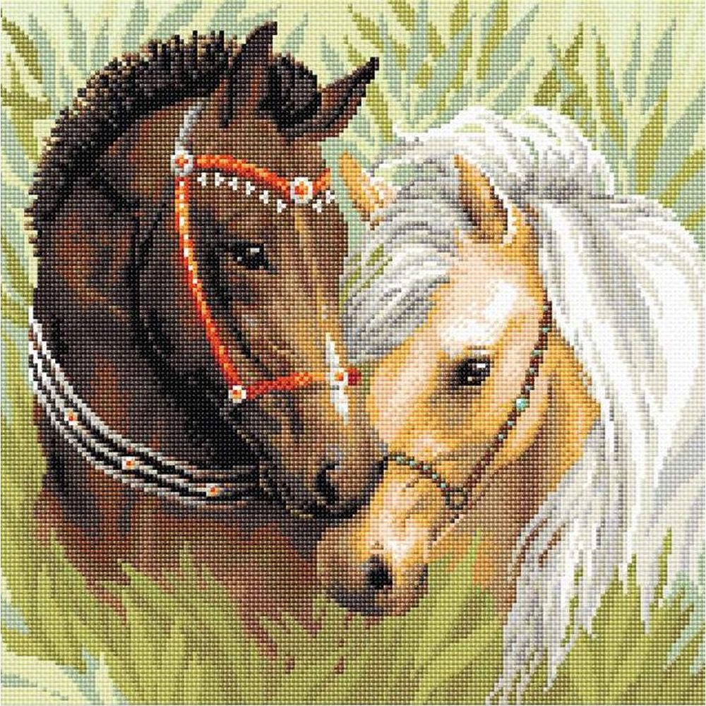 Riolis AM0039 - Broderie Diamant - couple de chevaux - 1