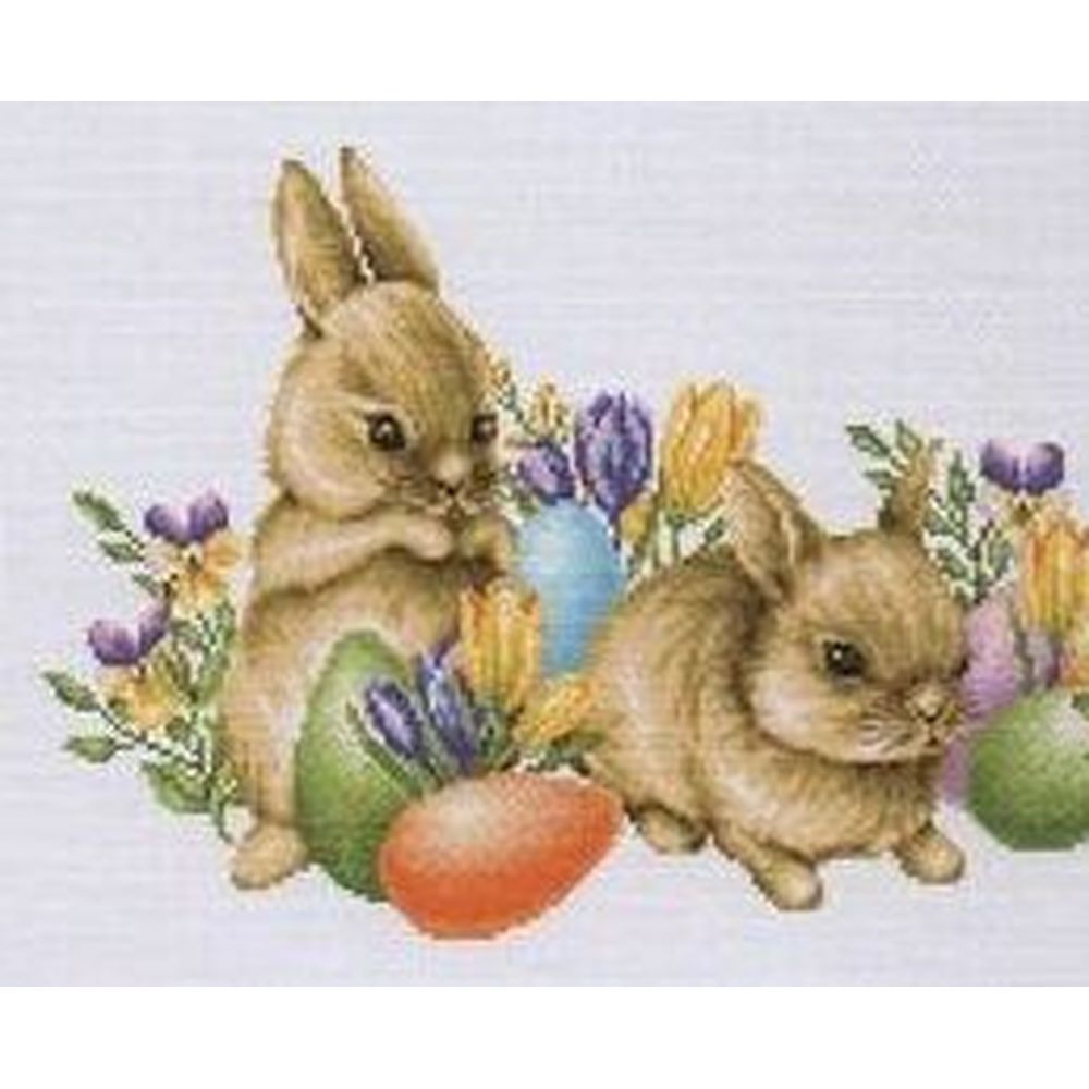 Dutch Stitch Brothers  DSB020 lin  Lapins de Pâques  kit point de croix compté  5