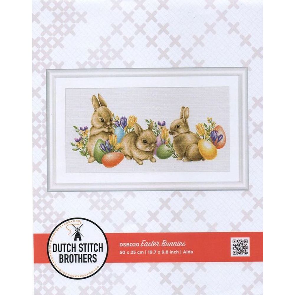 Dutch Stitch Brothers  DSB020 lin  Lapins de Pâques  kit point de croix compté  3