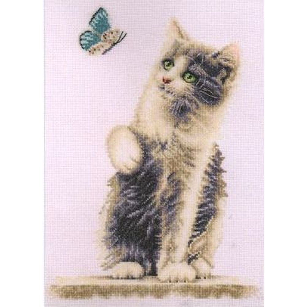 Chat avec papillon  DSB013 lin  Dutch Stitch Brothers
