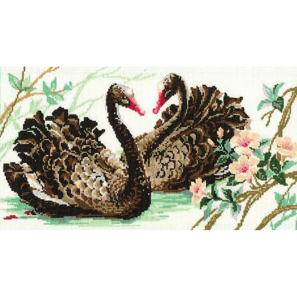 RIOLIS 806 Cygnes noirs Broderie Point de Croix compté
