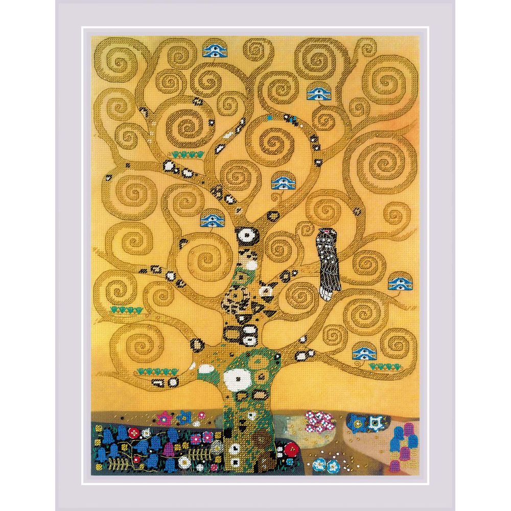 Riolis 0094PT  Larbre de vie  kit point de croix compté  daprès le tableau de G. Klimt