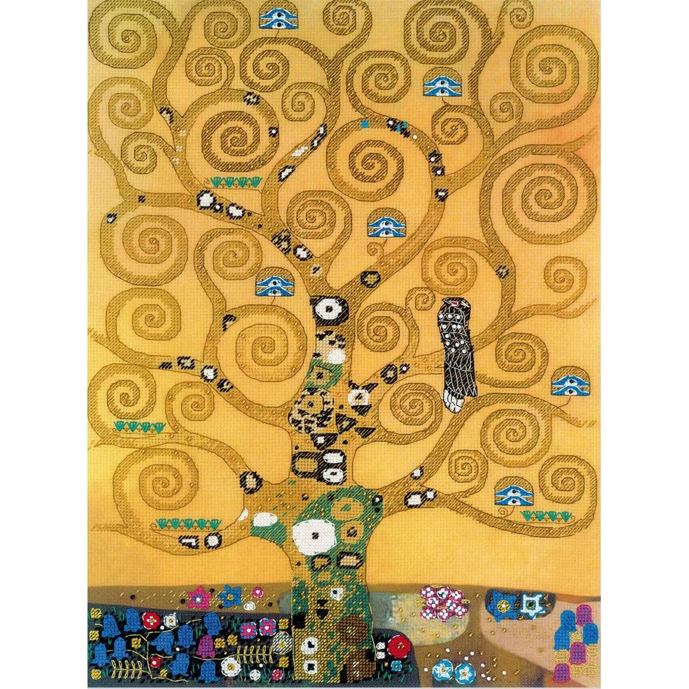 Riolis 0094PT  L'arbre de vie  kit point de croix compté  d'après le tableau de G. Klimt  2