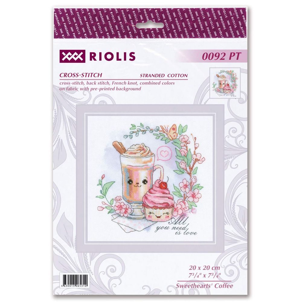 Riolis 0092PT - kit point de croix compté - Café des amoureux - 1