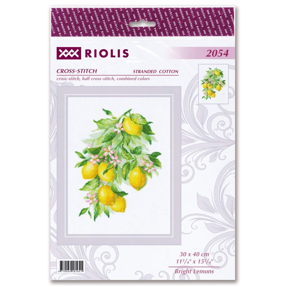 Riolis 2054  kit point de croix compté  Citrons brillants  1