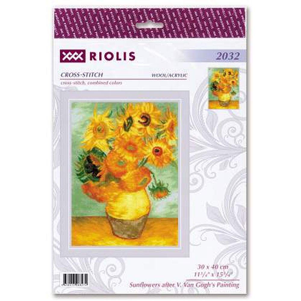 Riolis 2032 kit point de croix compté Tournesols daprès le tableau de V. Van Gogh 1