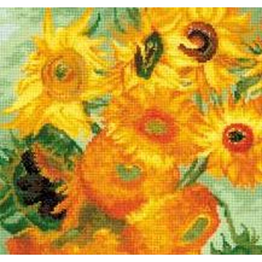 Riolis 2032 kit point de croix compté Tournesols daprès le tableau de V. Van Gogh 3