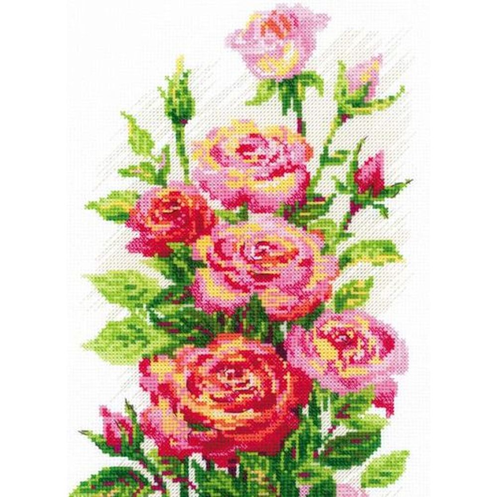 Riolis 2057  kit point de croix compté  Roses en fleurs  3