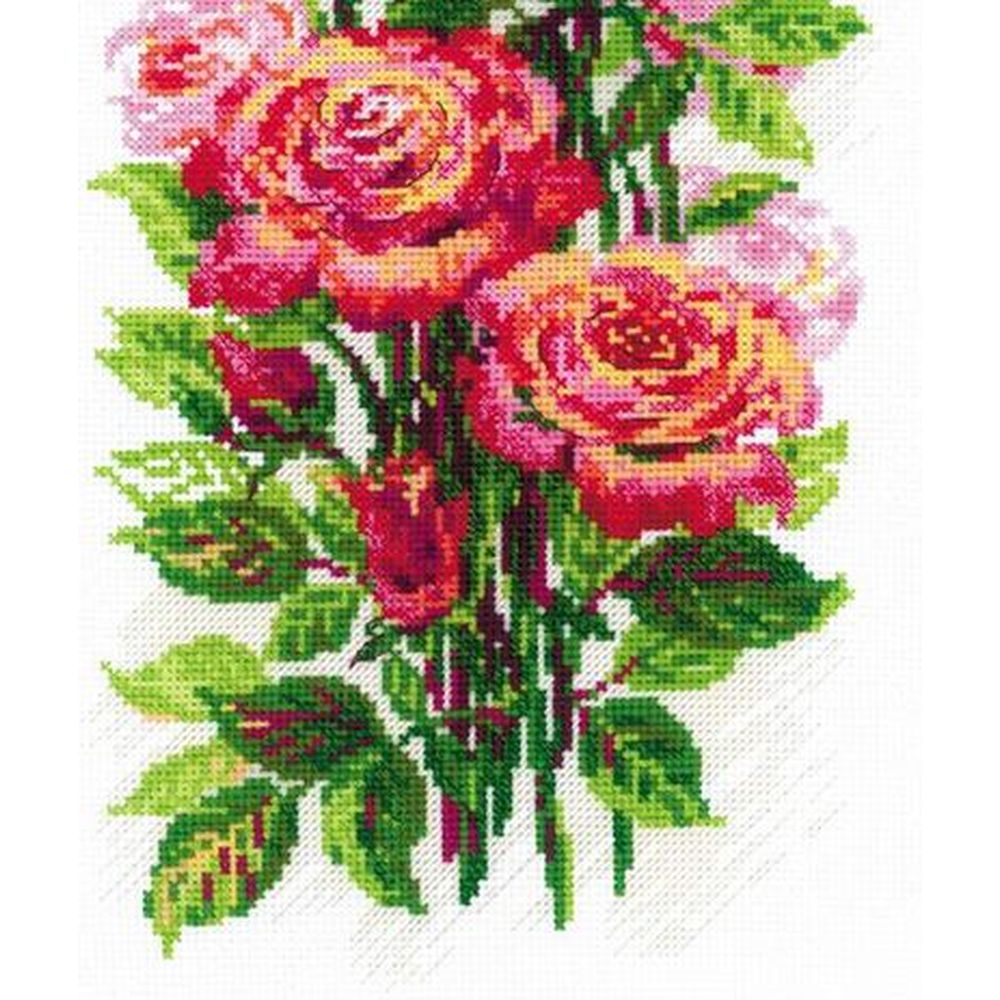 Riolis 2057 kit point de croix compté Roses en fleurs 4