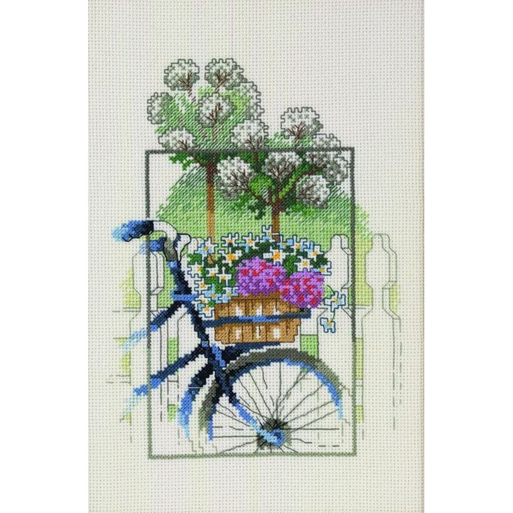 Bicyclette fleurie - kit Aida - 92-5326 - Permin of Copenhagen