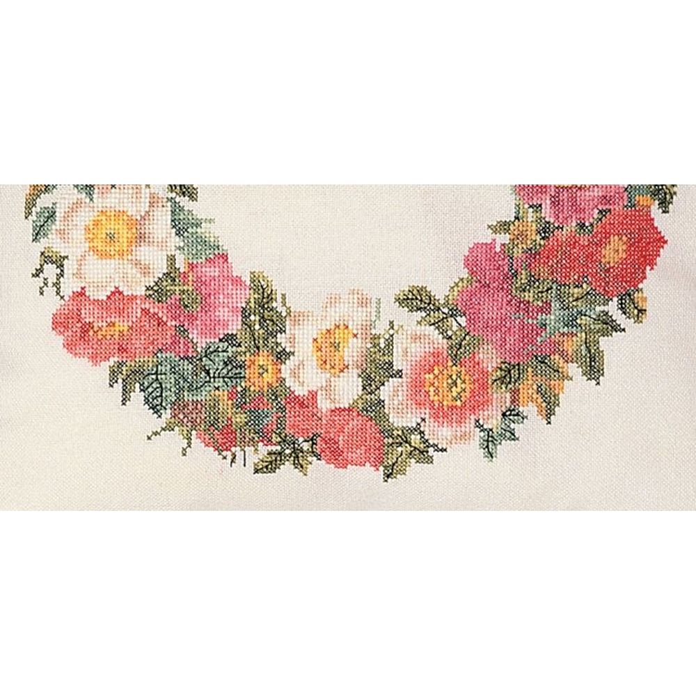 Thea Gouverneur 2073 - kit point de croix compté - couronne de fleurs - 3