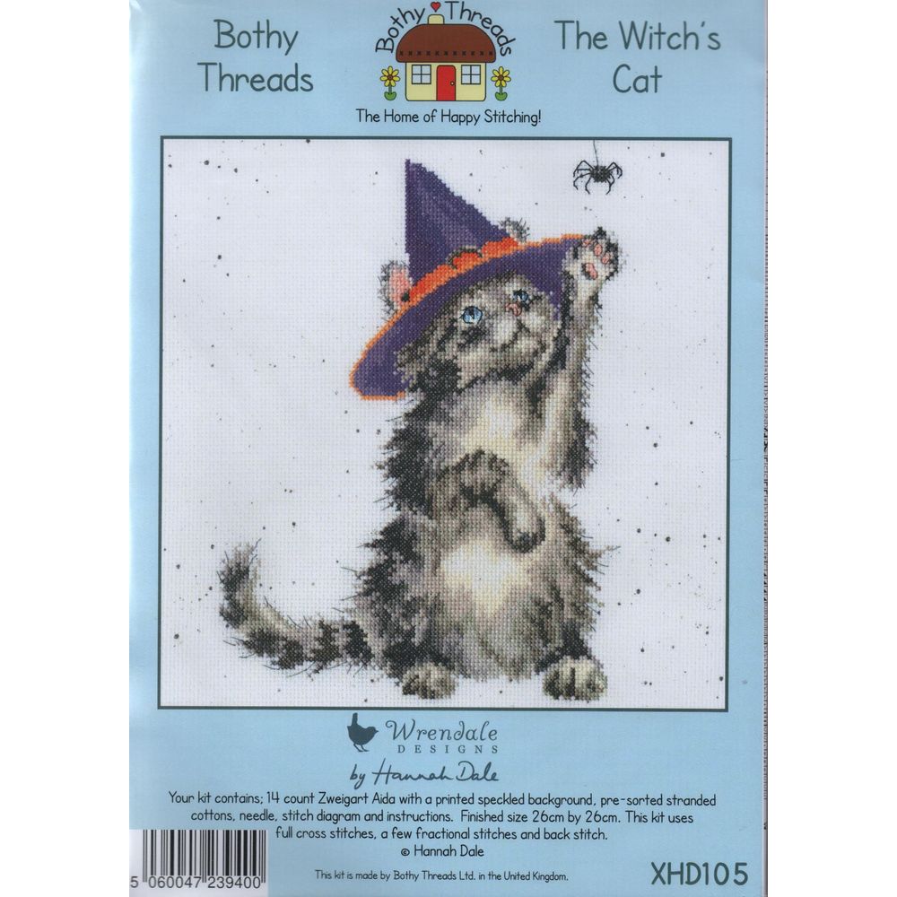 Bothy Threads XHD105  kit point de croix compté  le chat de la sorcière  2