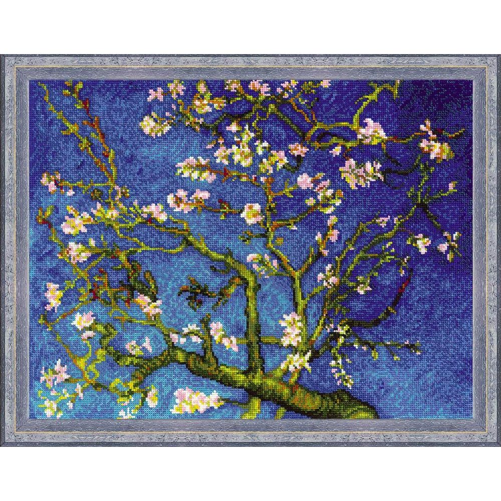 Riolis 1698 - kit point de croix compté - Fleur damandier daprès le tableau de V. van Gogh
