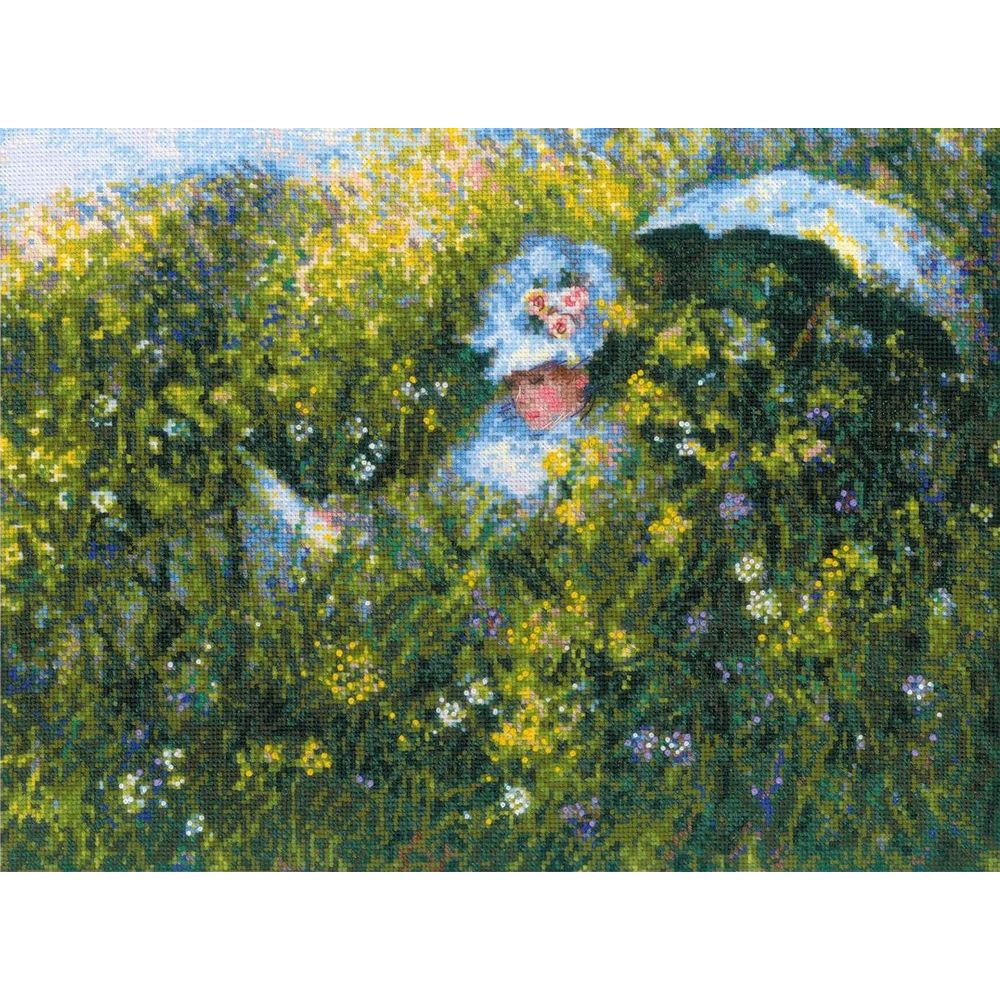 Dans La Prairie - d après la peinture de C. Monet - 1850 - Riolis