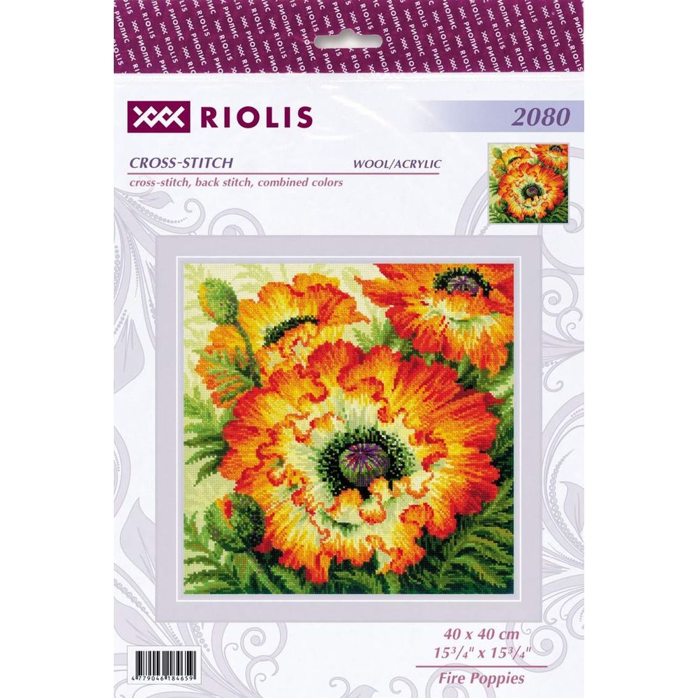 Riolis 2080 kit point de croix compté Coquelicots de feu 1