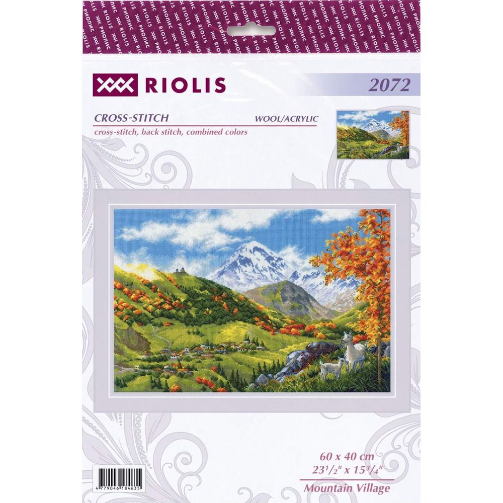 Riolis 2072 kit point de croix compté Village de Montagne 1