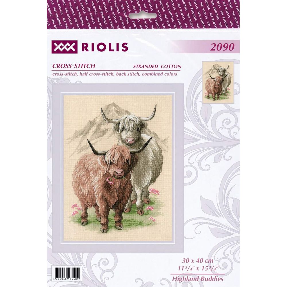 Riolis 2090 kit point de croix compté Copains des Highlands 1