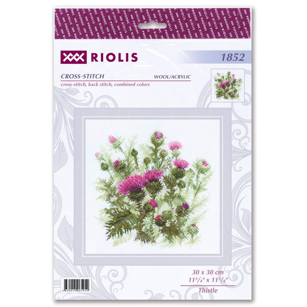 Riolis 1852 - kit point de croix compté - Bouquet de fleurs de chardon - 1
