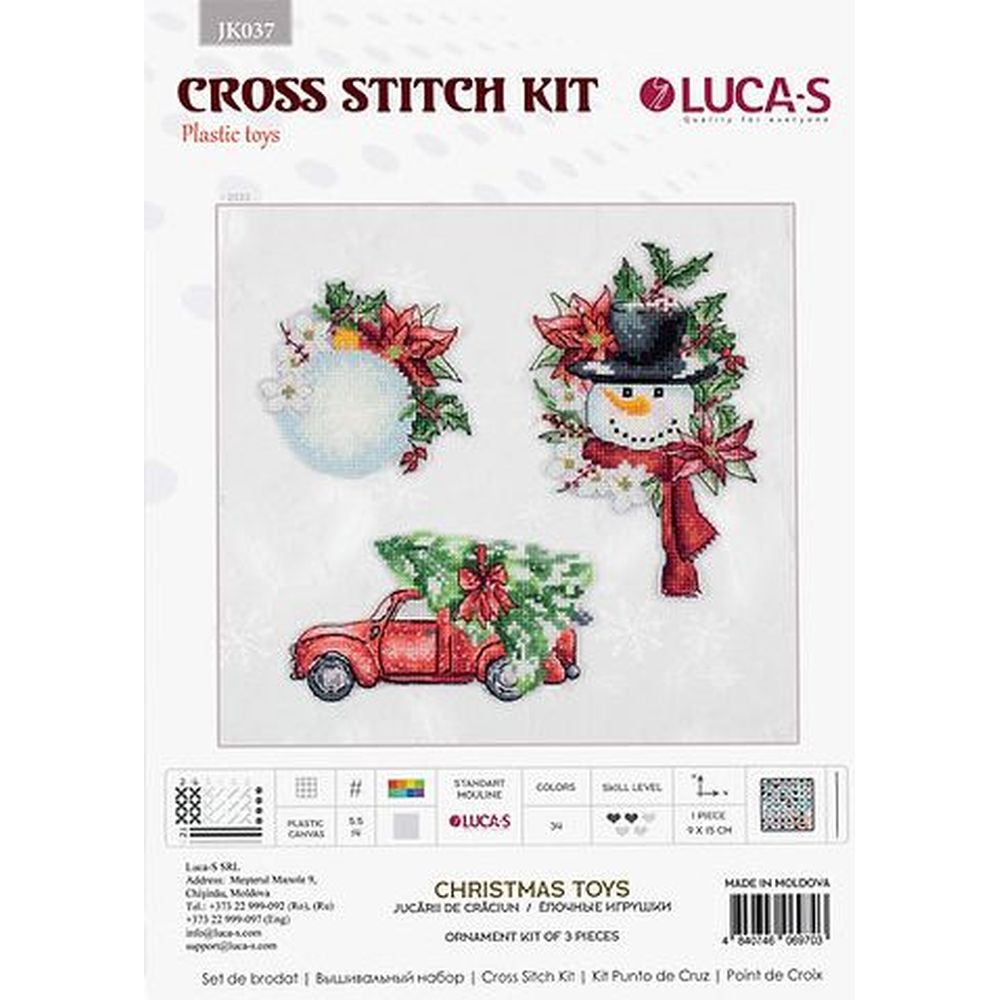 Luca-S JK037 kit point de croix compté Jouets de Noël 1