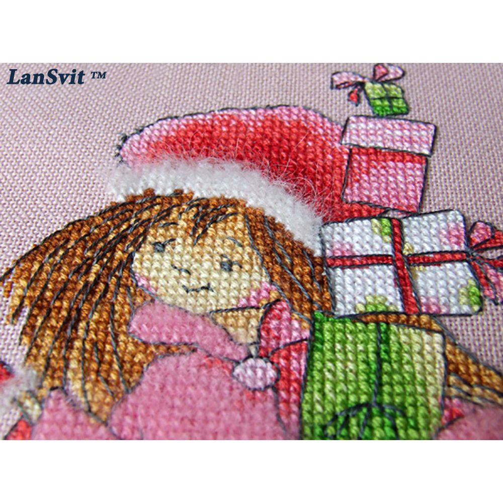 LanSvit D028 - kit point de croix compté - Fée cadeaux - 2
