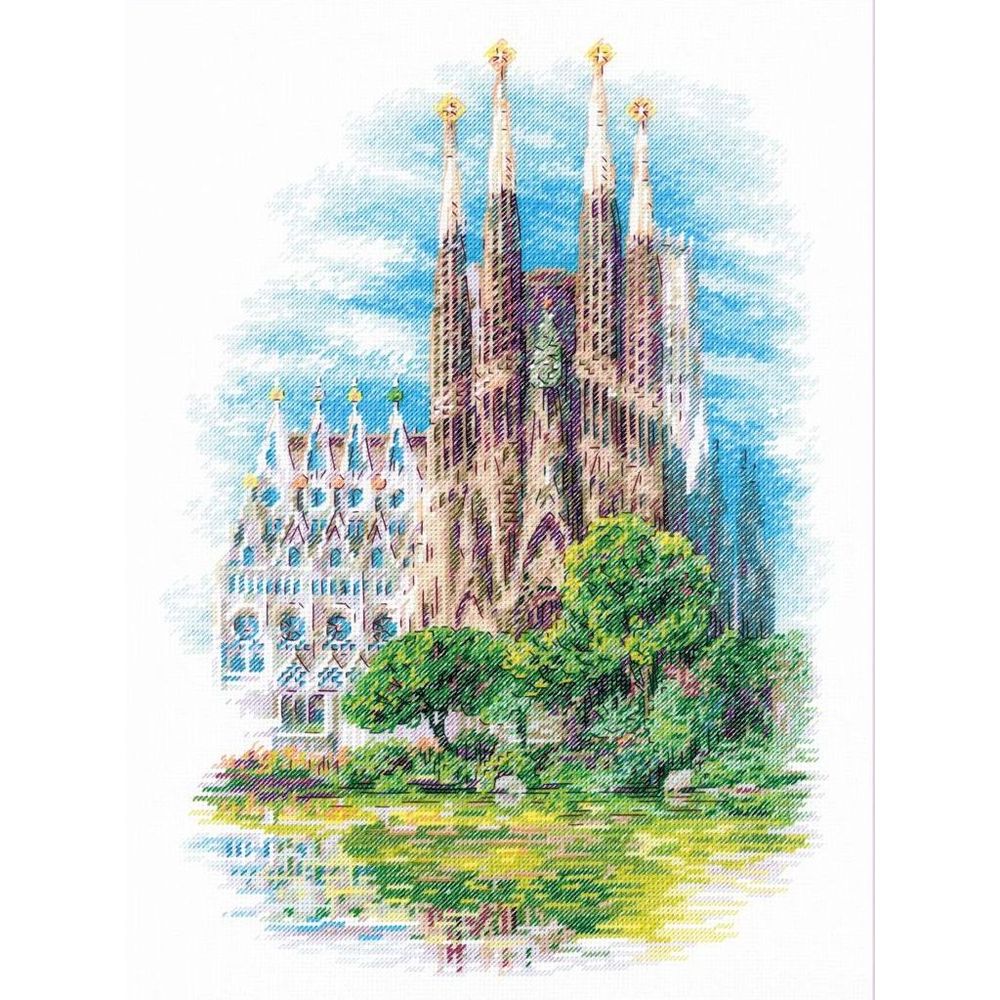 Riolis 2098 kit point de croix compté Sagrada Familia 2