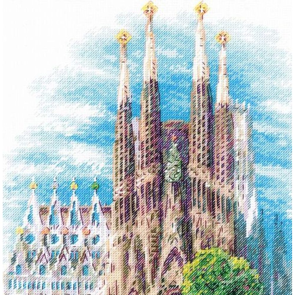 Riolis 2098 kit point de croix compté Sagrada Familia 3
