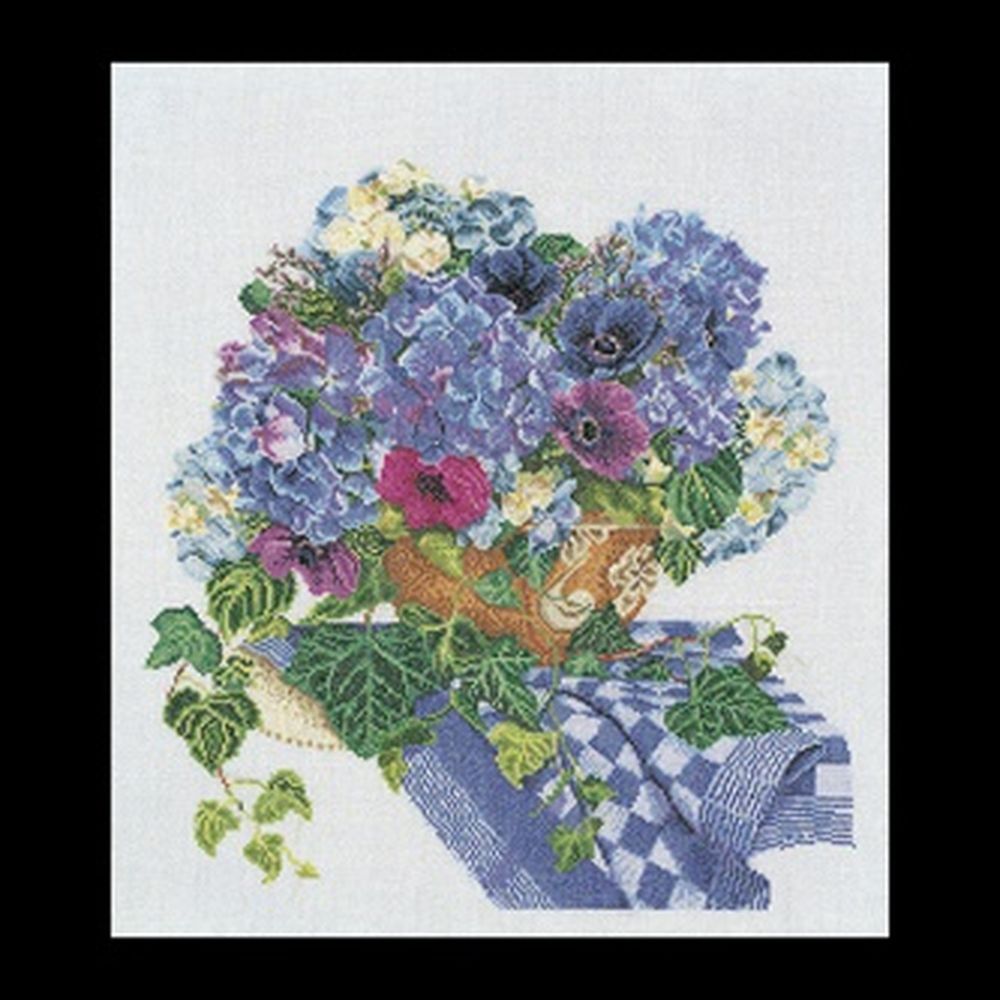Thea Gouverneur 3025  kit point de croix compté  hortensia  3