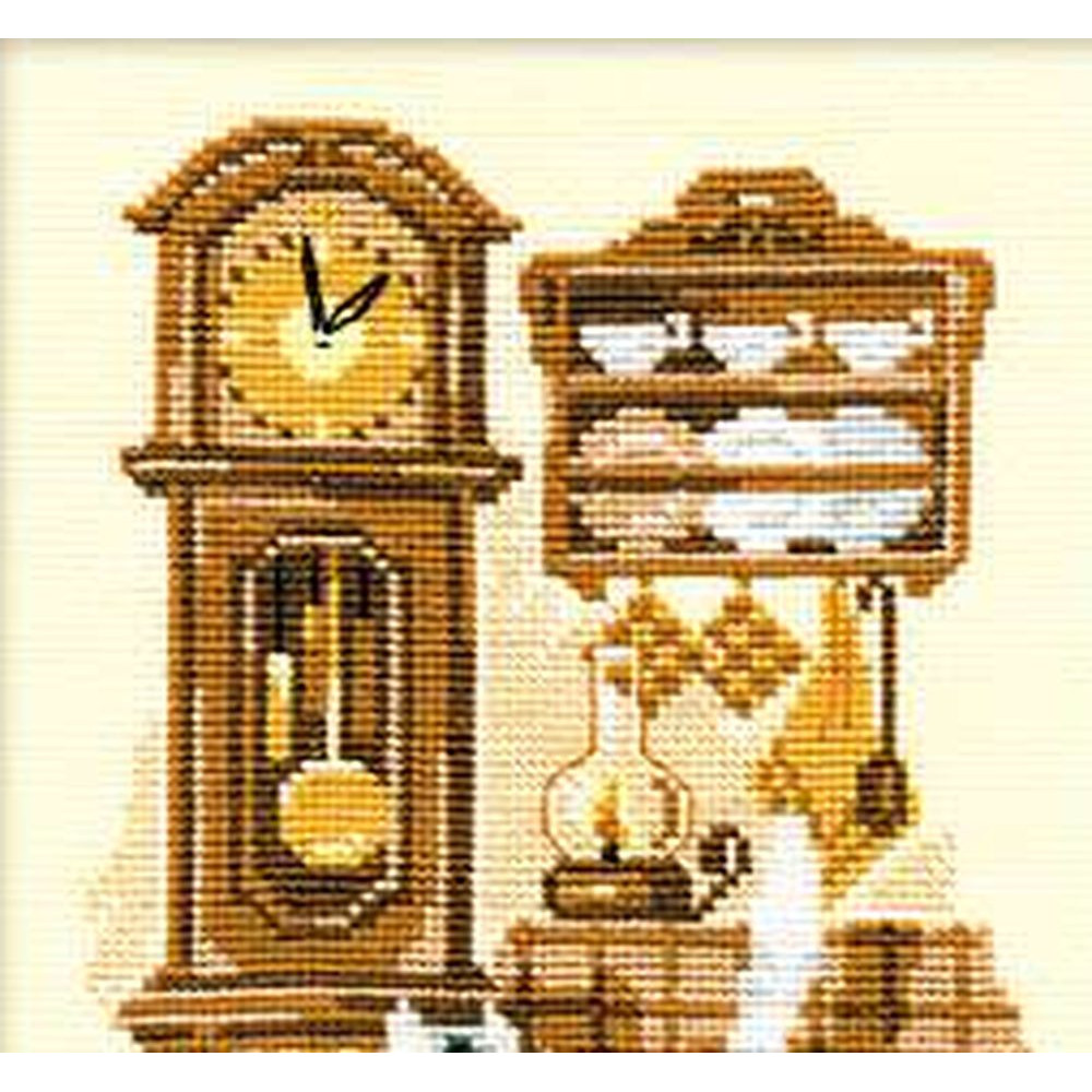 Riolis 858 kit point de croix compté Chat avec horloge