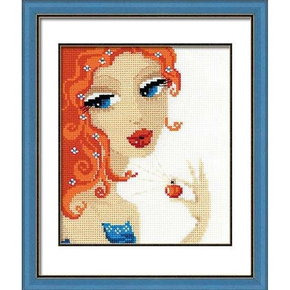 Kit Point De Croix Compté 'Belle Matinée' – Tissu Aïda #18 Ivoire, Fils Triés, Aiguille Incluse (17x12cm)