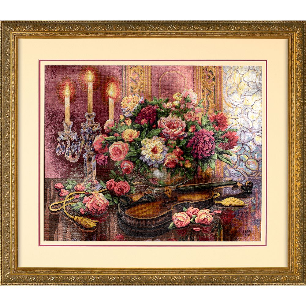 DIMENSIONS 35185 kit point croix compté Floral romantique