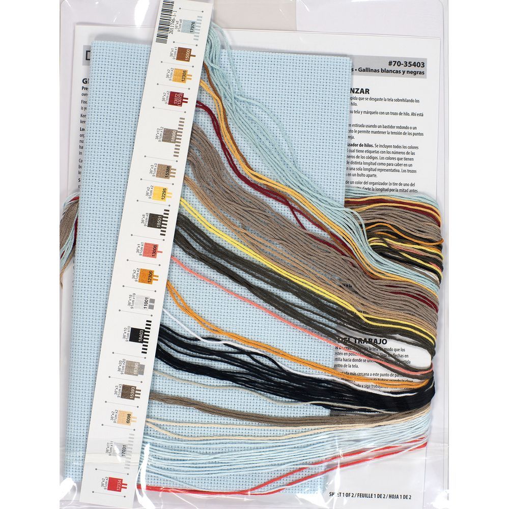 DIMENSIONS 70-35403 kit point de croix compté Poules 3