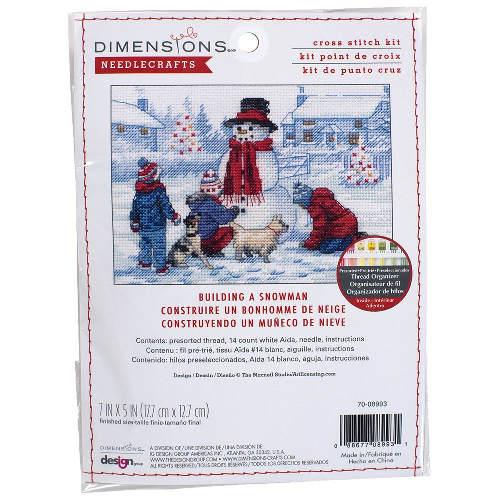 DIMENSIONS 70-08993 kit point croix compté Construire un bonhomme de neige 1