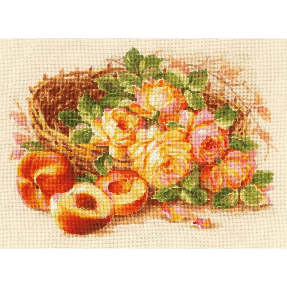 Corbeille de Roses et Pêches  1827  Riolis