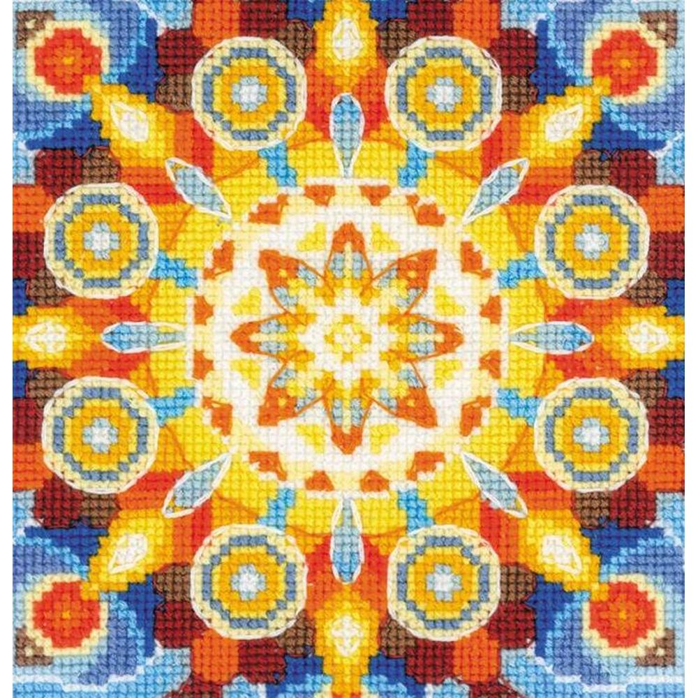 Riolis 1963  kit point de croix compté  Mandala de l énergie  3