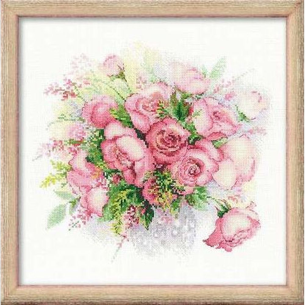 Riolis 1335  Aquarelle de roses  kit point de croix compté