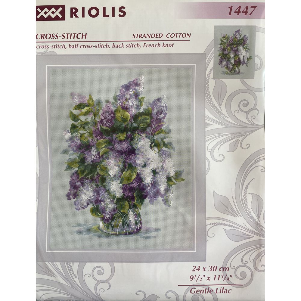 Riolis 1447  bouquet de lilas  kit point de croix compté  3