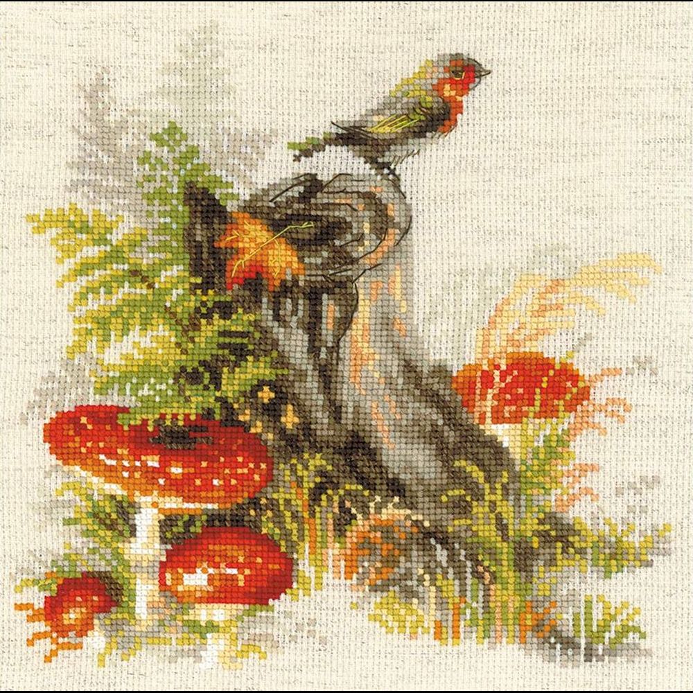 Oiseau et Amanite tue-mouche  1545  Riolis