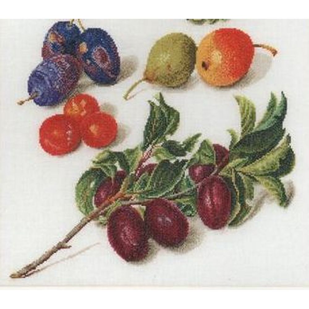 Thea Gouverneur 3062  kit point de croix compté  Pêches et prunes  3